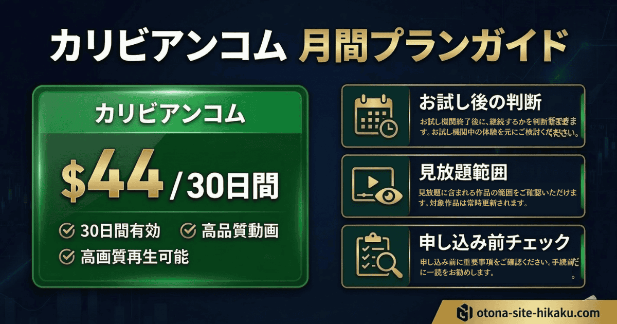 カリビアンコムの月間プラン詳細