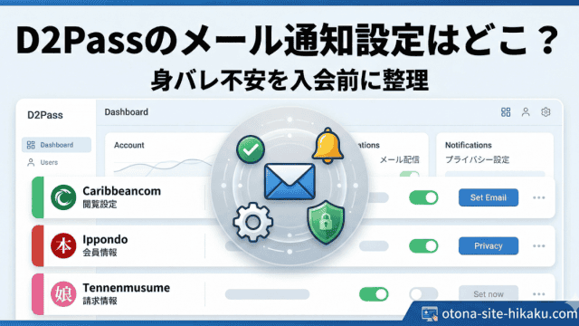 D2Passのメール通知設定画面のイメージ図