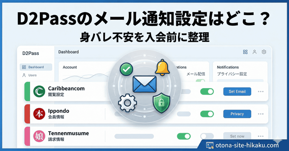 D2Passのメール通知設定画面のイメージ図