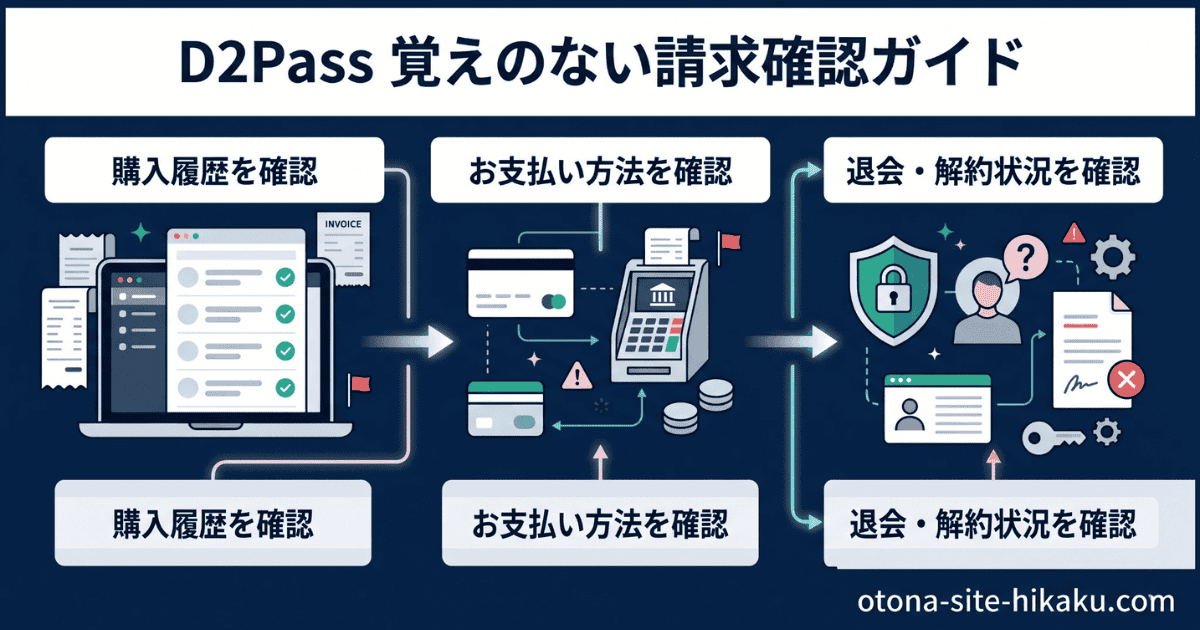 D2Passの身に覚えのない請求を解決するための3ステップ解説図