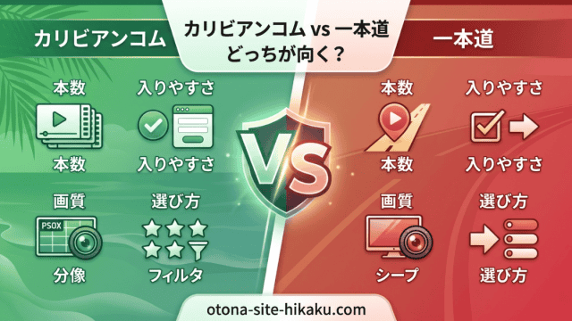 カリビアンコムと一本道の比較図解