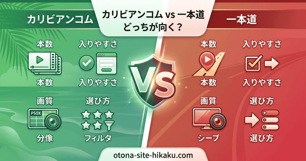 カリビアンコムと一本道の比較図解